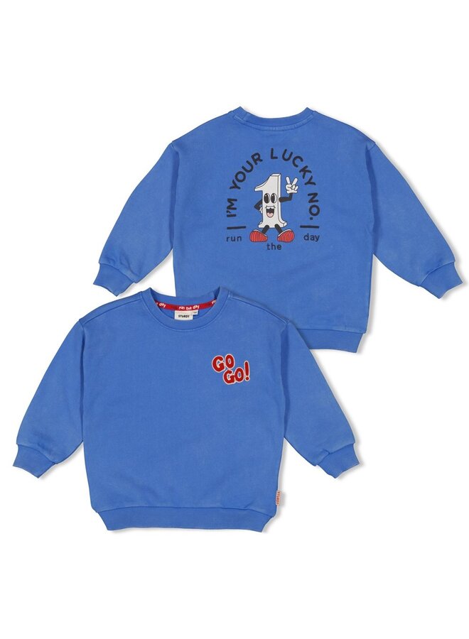 Sweater oversized - Run the Day | Blauw