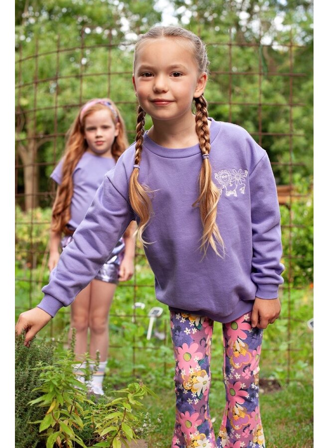 Sweater met backprint - Rolling into Spring | Paars