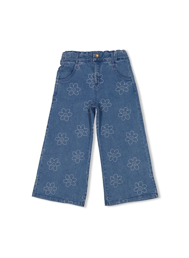 Jeans wide leg AOP - Rolling into Spring
