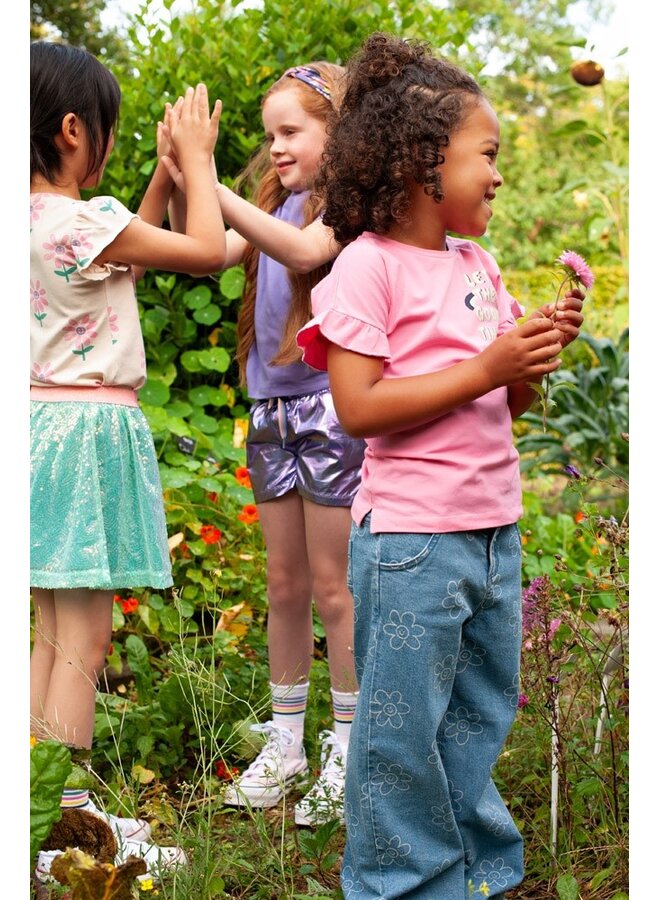 Jeans wide leg AOP - Rolling into Spring