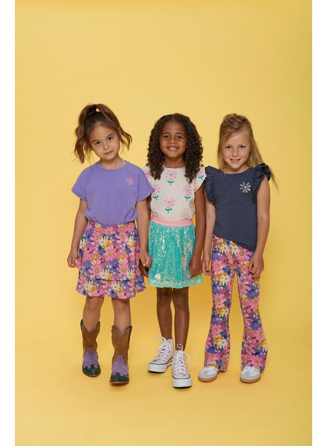 Flared broek AOP - Rolling into Spring