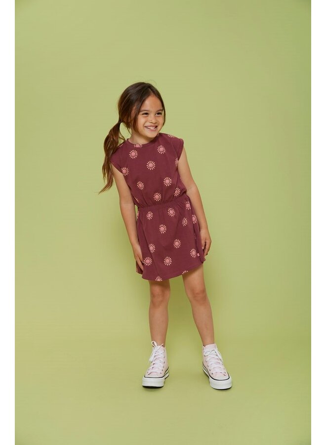 Jurk AOP - Salsa Sunset | Bordeaux