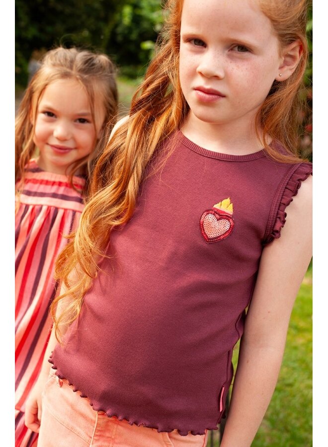 Jurk streep seersucker - Salsa Sunset