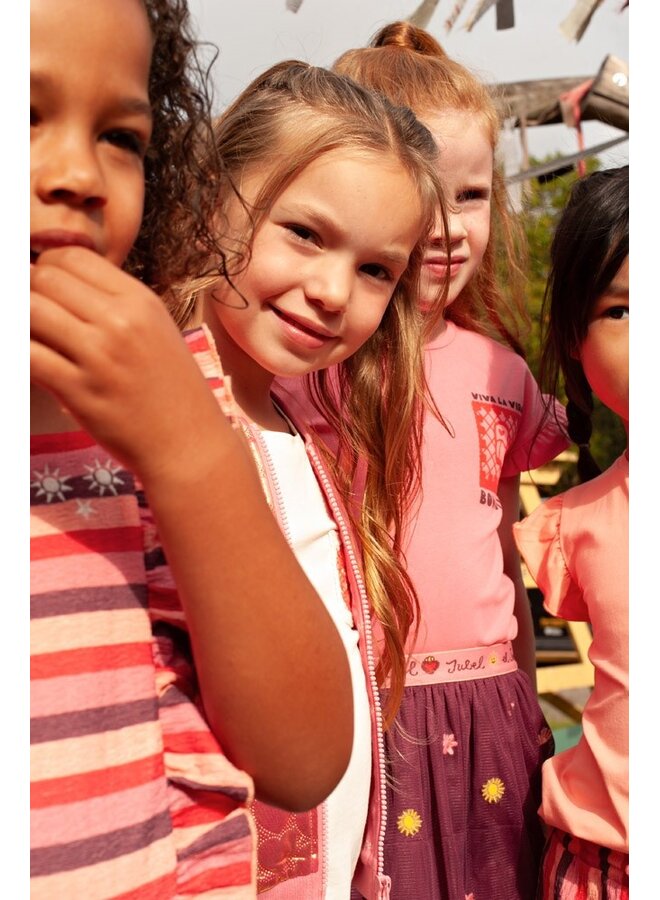 T-shirt met backprint - Salsa Sunset | Roze