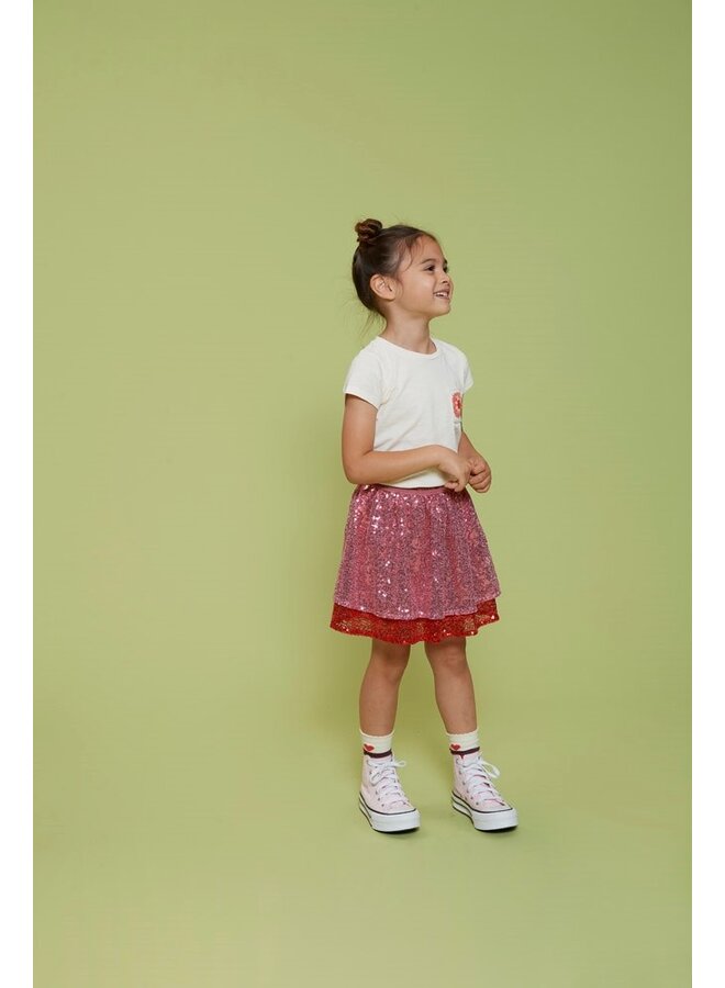 T-shirt met crochet zakje - Salsa Sunset