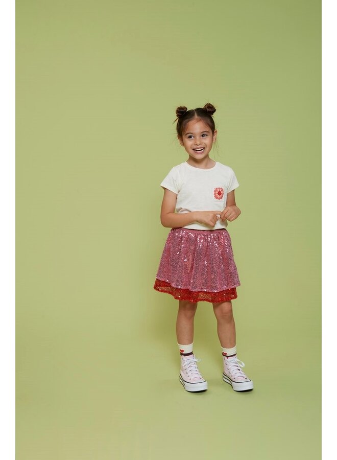 T-shirt met crochet zakje - Salsa Sunset