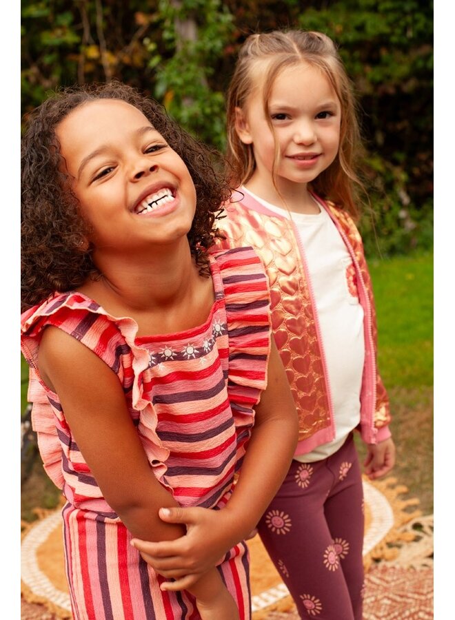 Jumpsuit streep seersucker - Salsa Sunset