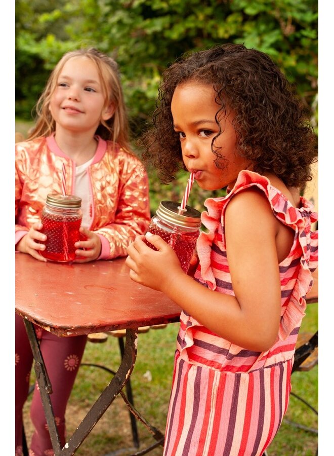 Jumpsuit streep seersucker - Salsa Sunset