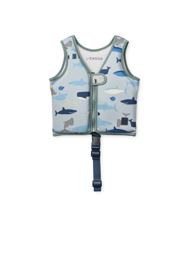 Dove Swim Vest | Shark / Dove blue