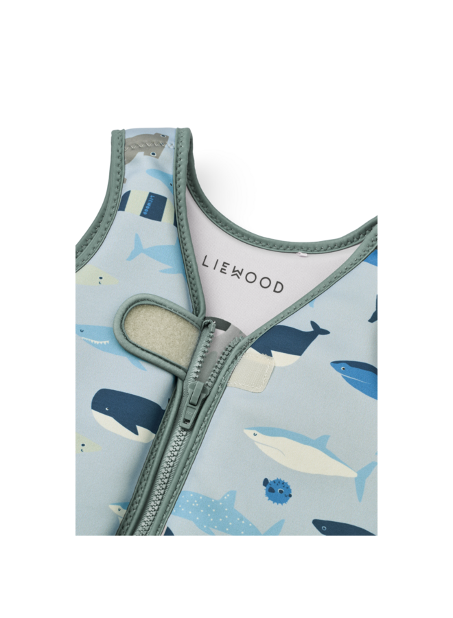 Dove Swim Vest | Shark / Dove blue