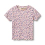 Rib T-shirt S/S Alicia Pink Blue Flowers