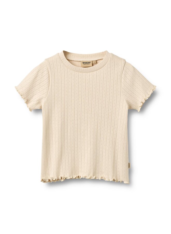Rib T-shirt S/S Irene Almond Peach