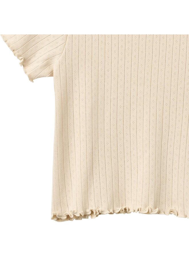 Rib T-shirt S/S Irene Almond Peach