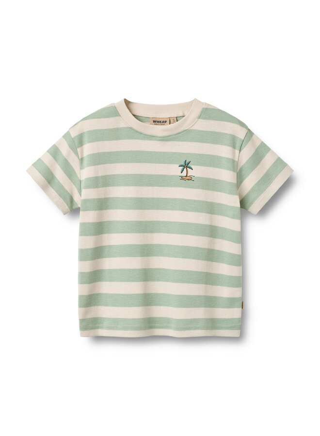 T-shirt S/S Liam Mint Stripe