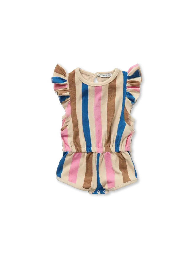 Ruffle jumpsuit stripes print