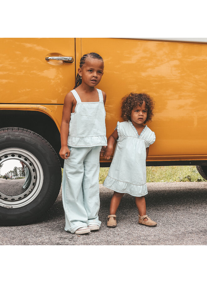 Chambray | Ruffle Pants Sunlit Blue