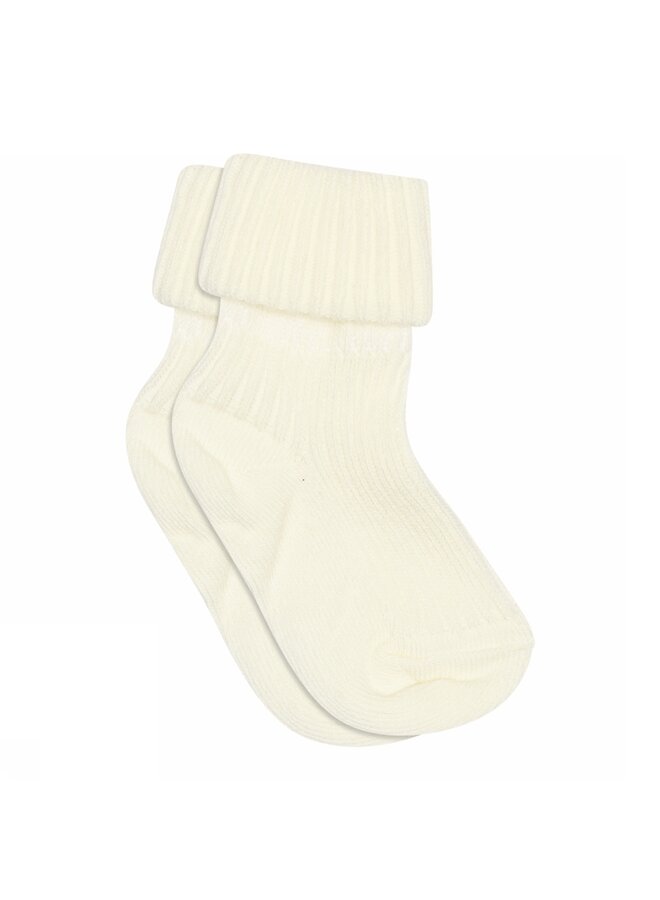 Cotton rib baby socks 432 | Snow White