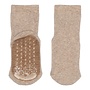 Cotton socks – anti-slip 489 | Light Brown Melange