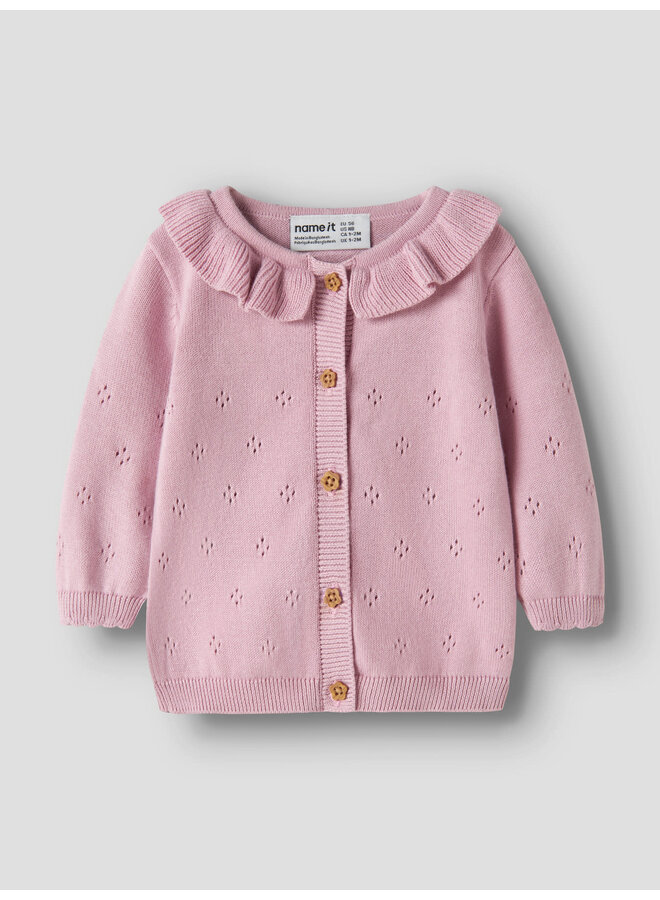 NBFDIAME LS KNIT CARD - LILAC