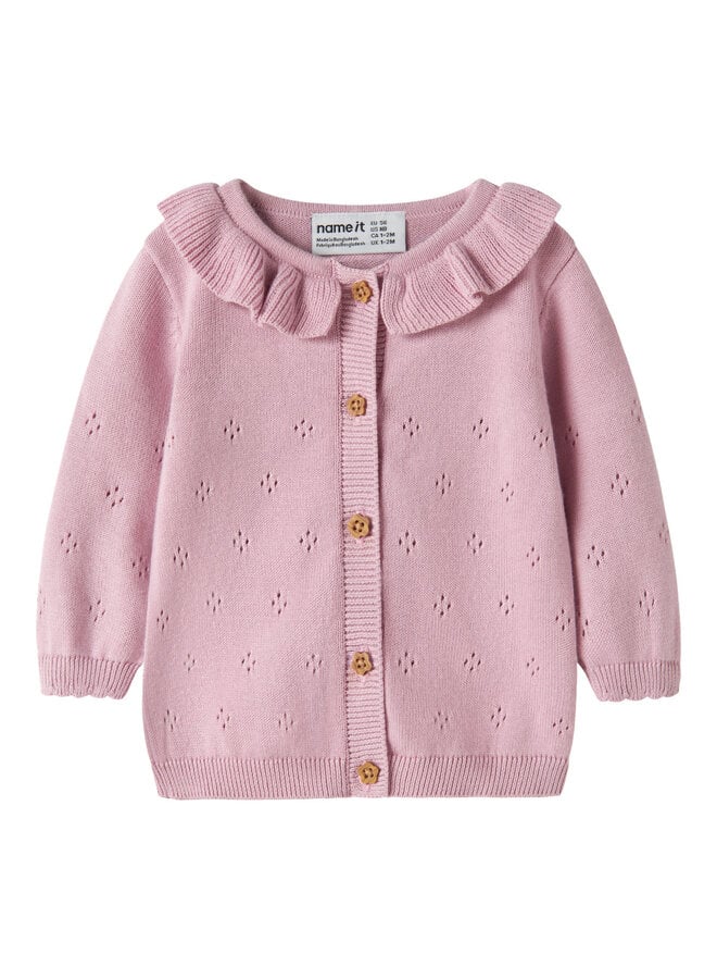 NBFDIAME LS KNIT CARD - LILAC