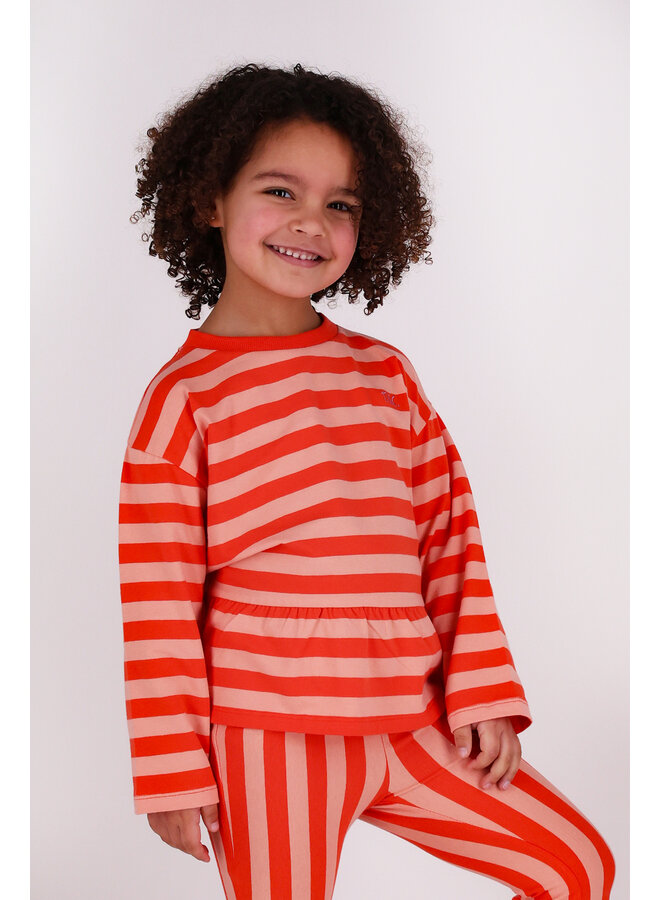 The New Chapter T-shirt Loua – Red Pink Stripes