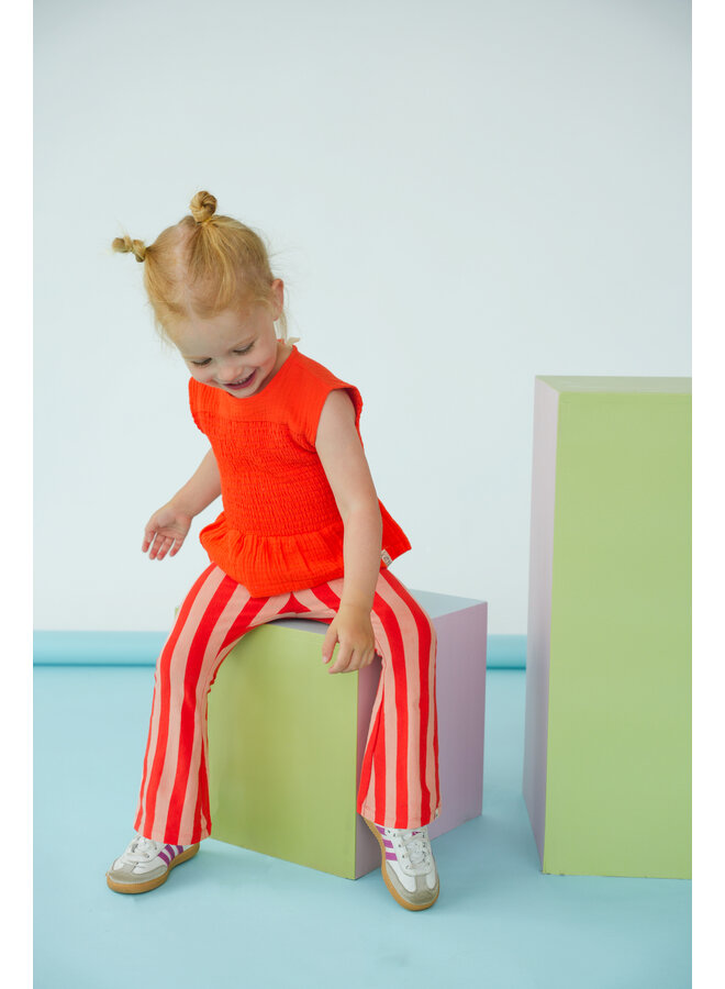 The New Chapter flared pants Nena – Red Pink Stripes