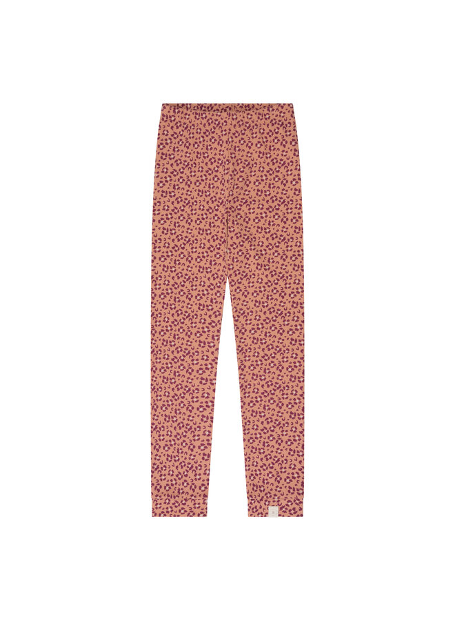 Navy Natural Legging leopard flower berry