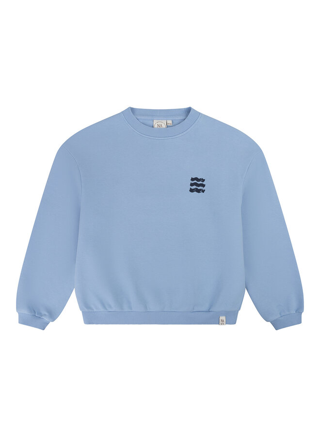 Navy Natural Sunset sweater light blue