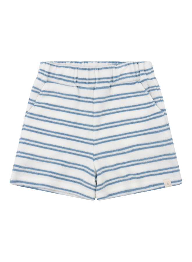 Navy Natural Niels short bath terry blue stripe
