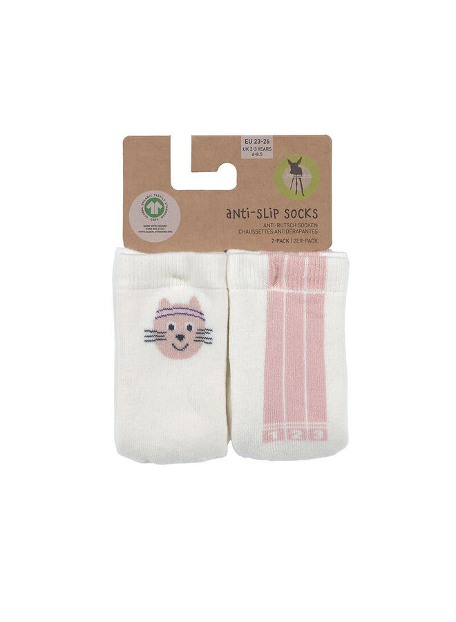Anti-slip Socks GOTS 2 pcs Cat
