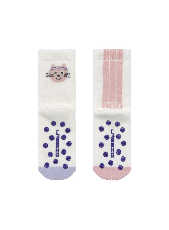 Anti-slip Socks GOTS 2 pcs Cat