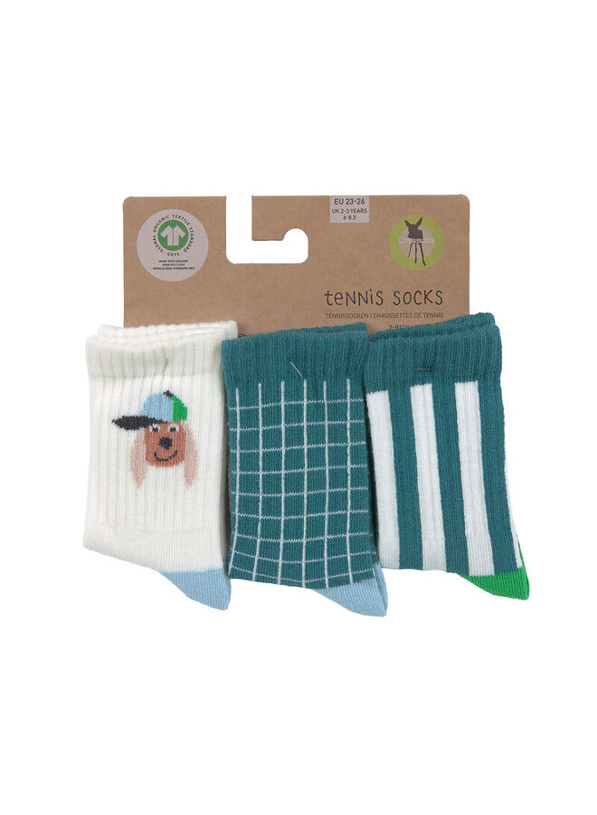 Tennis Socks 3 pcs GOTS Dog