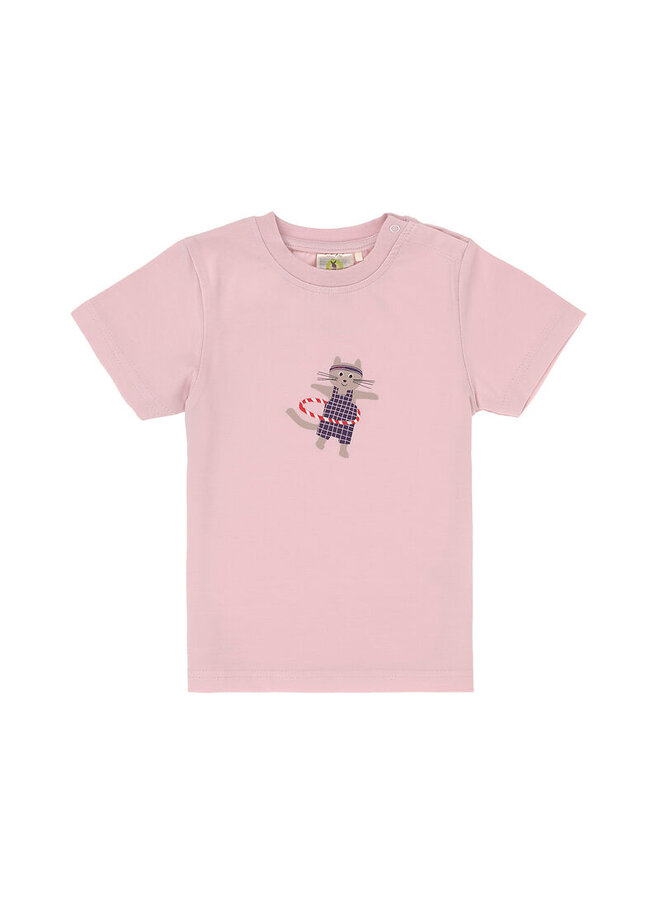 T-Shirt Jersey GOTS Cat cloud pink