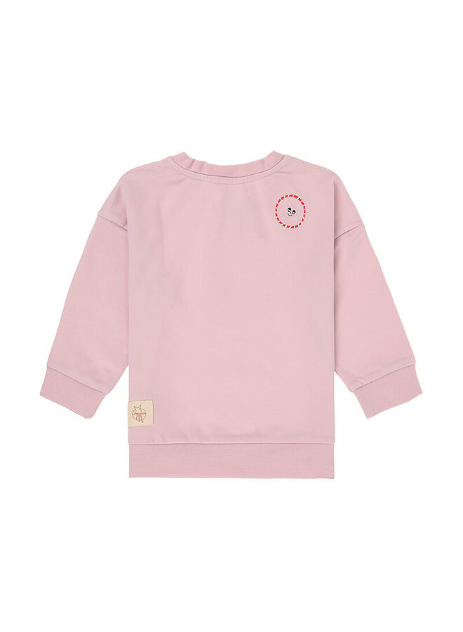 Kids Sweater GOTS Cat cloud pink