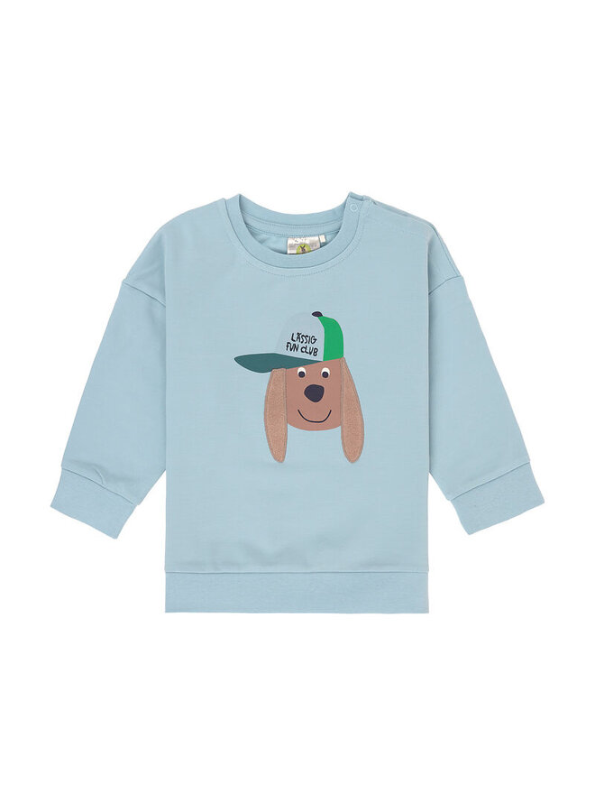 Kids Sweater GOTS Dog pale blue