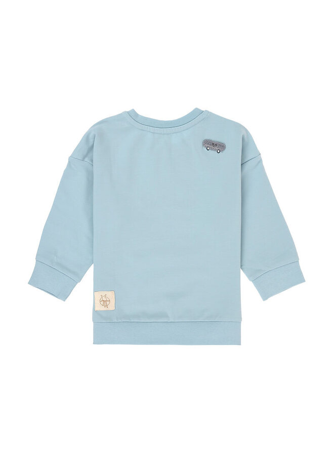 Kids Sweater GOTS Dog pale blue