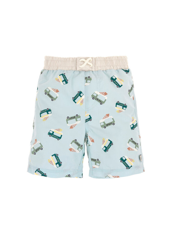 Board Shorts Ice Cream Truck Illusion Blue