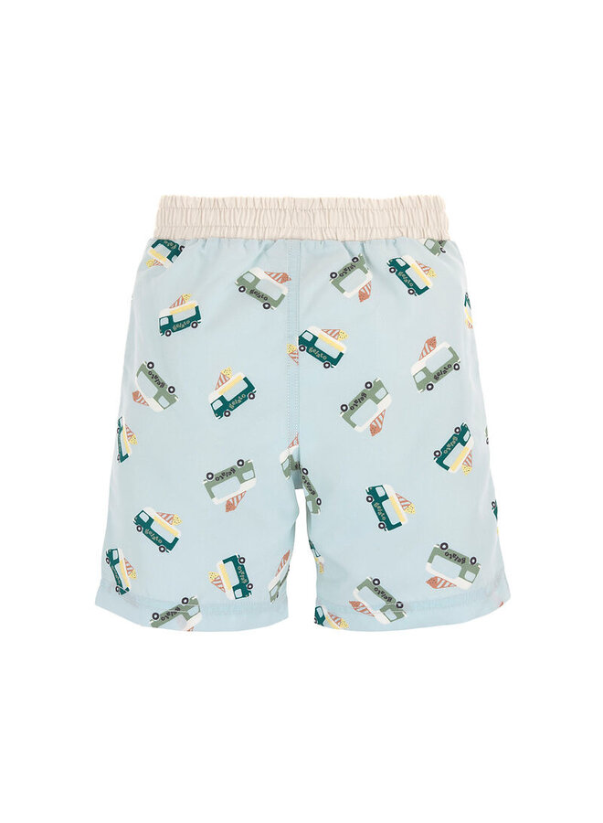 Board Shorts Ice Cream Truck Illusion Blue