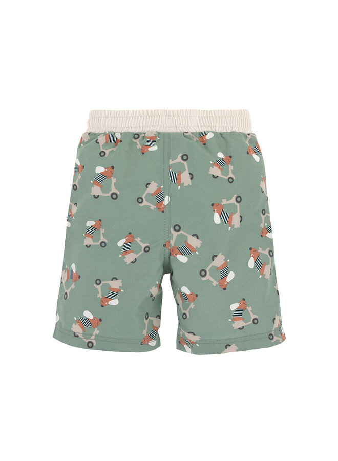 Board Shorts Scooter/Dog Green