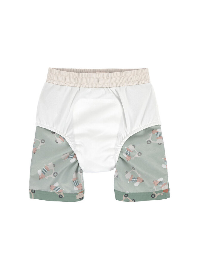 Board Shorts Scooter/Dog Green