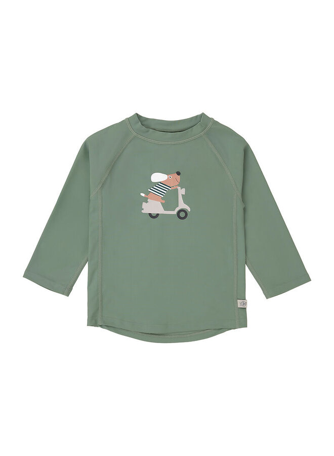 Long Sleeve Rashguard Scooter/Dog green