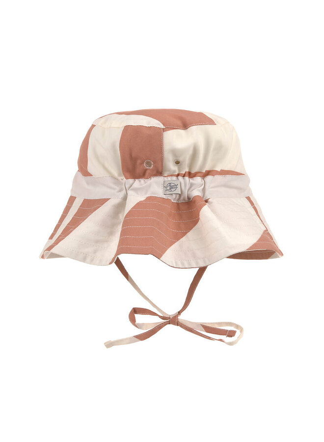 Sun Protection Fishing Hat Stripes clay/sea salt