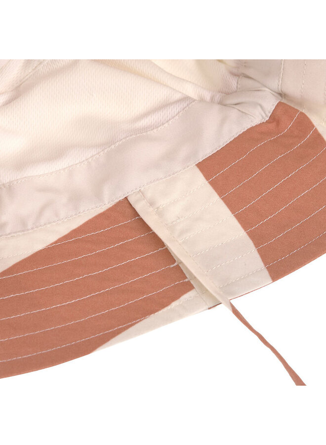 Sun Protection Fishing Hat Stripes clay/sea salt