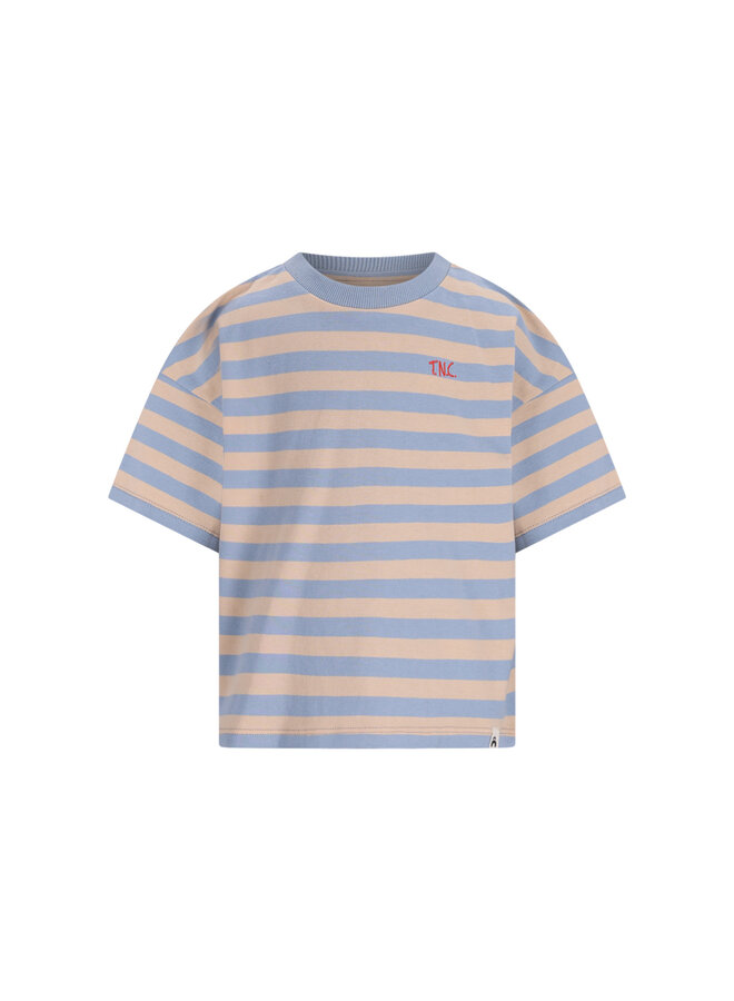 The New Chapter T-shirt Bo – Blue Beige Stripes