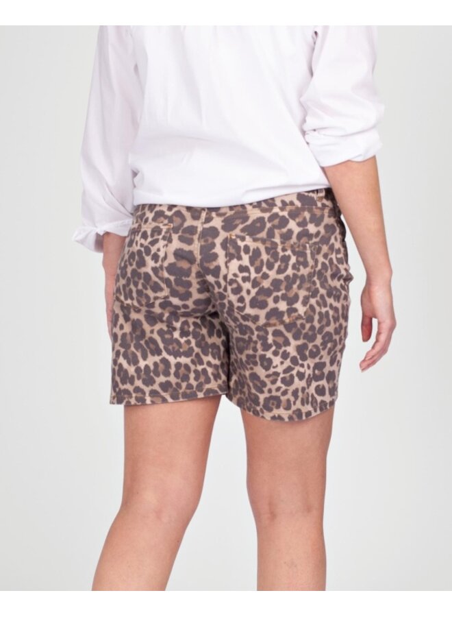 Short Denim - Taupe Animal