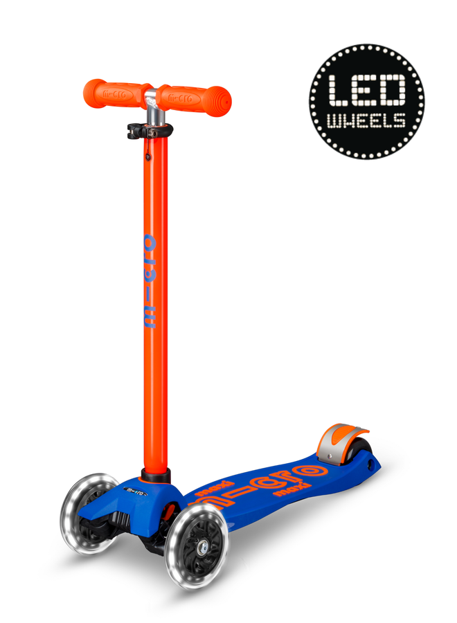 Maxi Micro Step Inklapbaar LED | Blauw/Oranje Neon 5-12 jaar