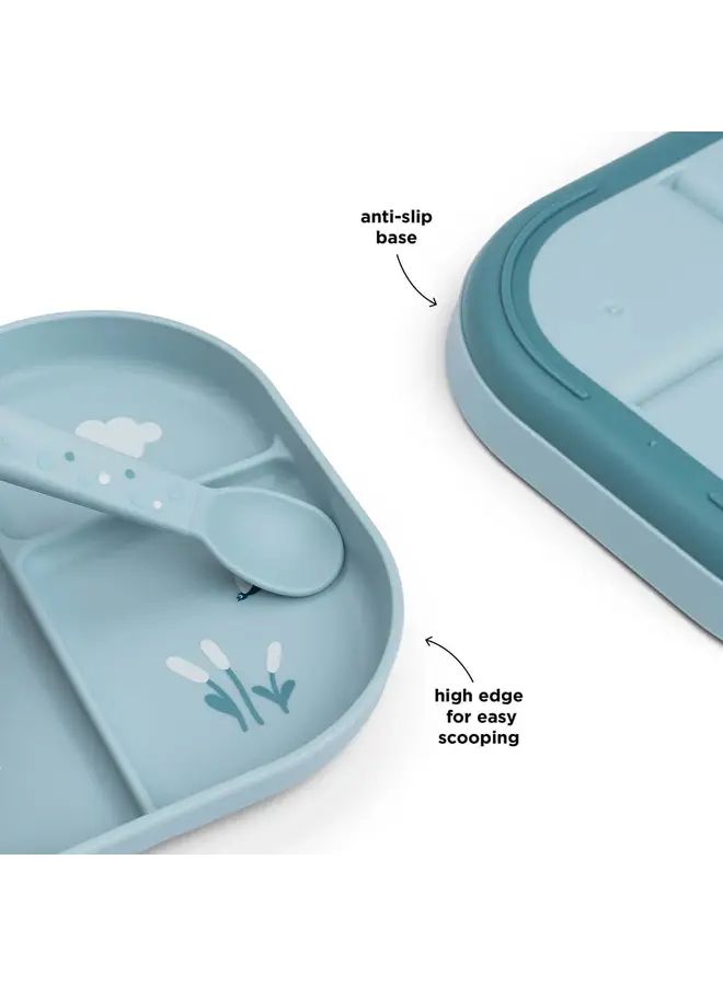 Foodie compartment plate Elphee Blue