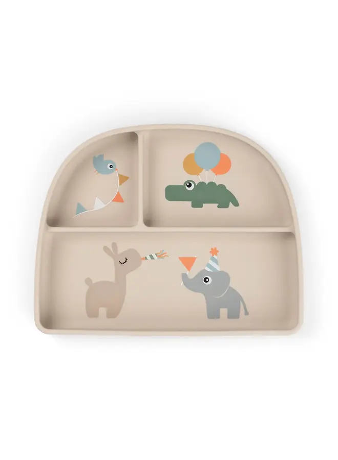 Stick&Stay compartment plate Celebration Sand