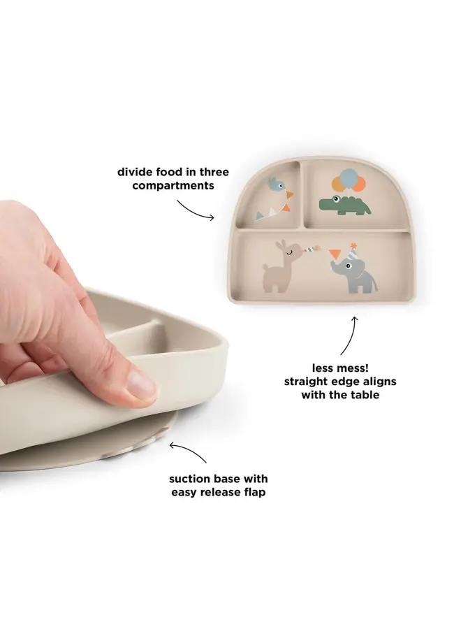 Stick&Stay compartment plate Celebration Sand
