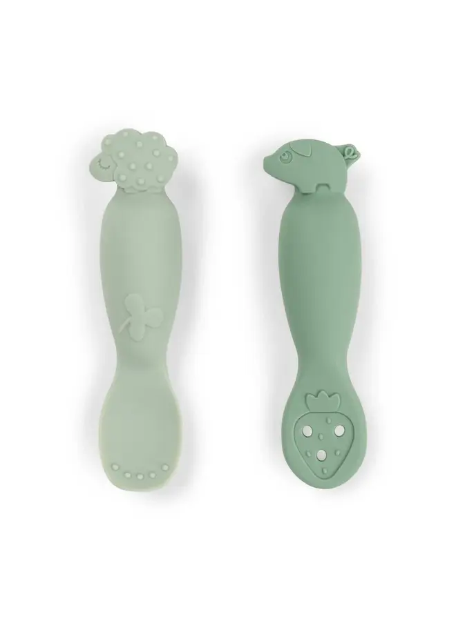 Learning spoon set Tiny farm Green